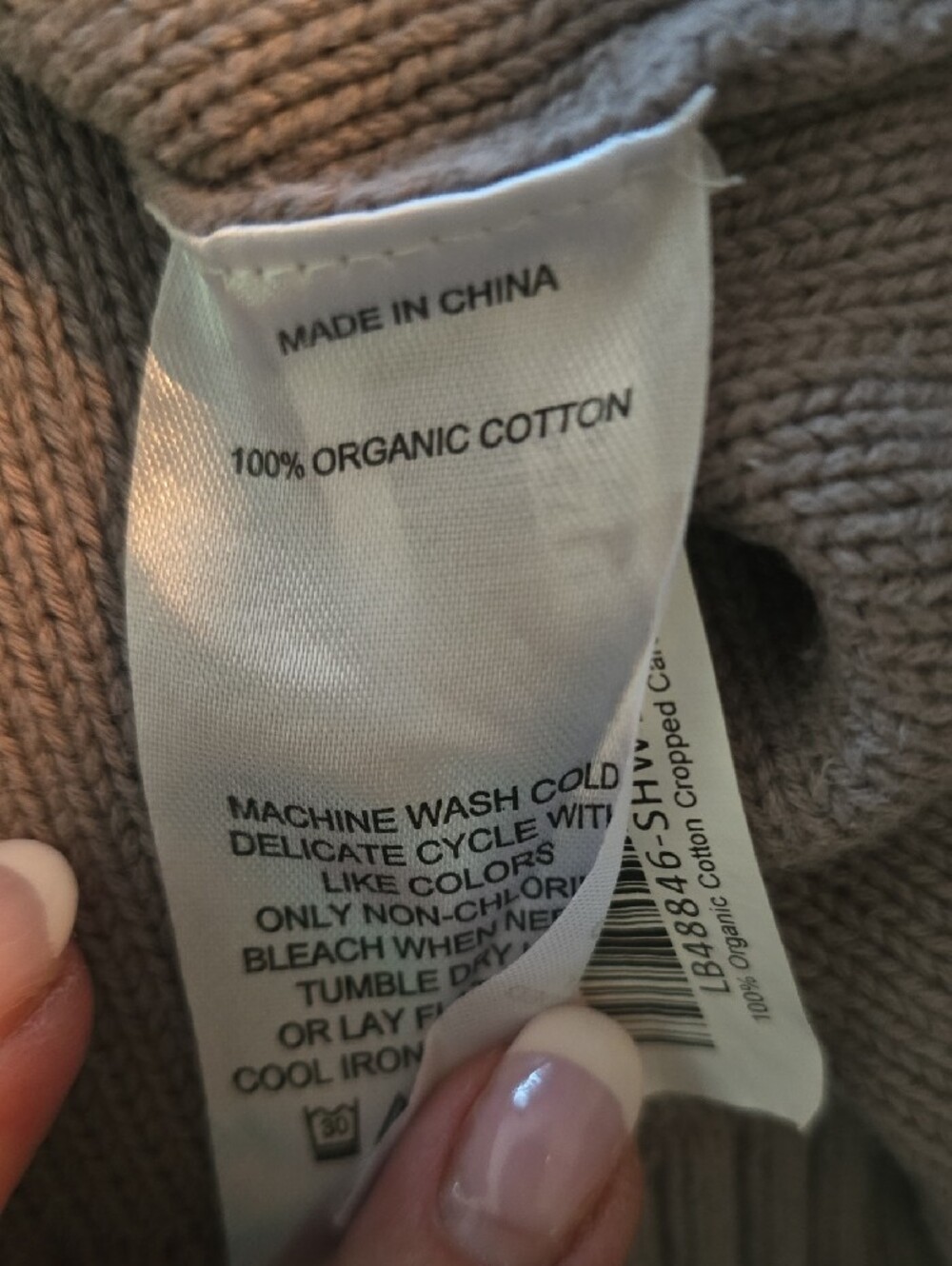 ORGANIC COTTON Quince GREY Button-Front Knit Cardigan - Picture 4 of 6